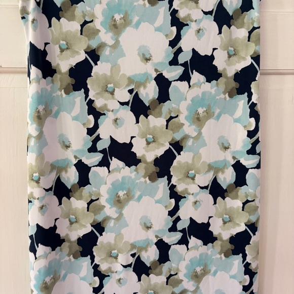 Chico’s Size 1 Floral Print Women's Dress Blue Shift Midi Chicos Size Medium - Picture 10 of 11